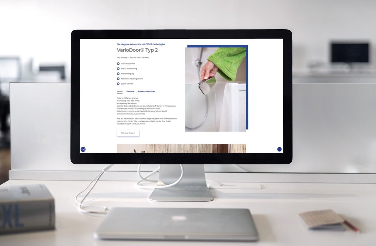 Handwerker Website von Magicbad Schenker auf dem Desktop PC