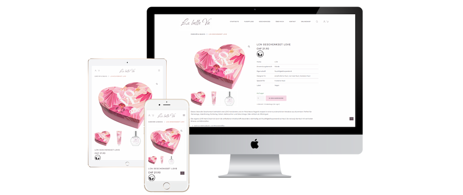 Onlineshop von La belle Vie auf verschiedenen Geräten