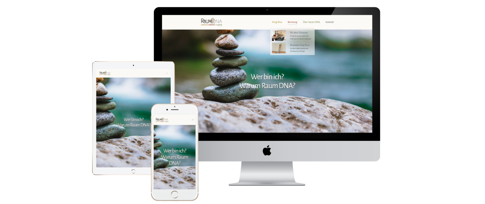 Feng Shui Website von Raum DNA auf verschiedenen Geräten